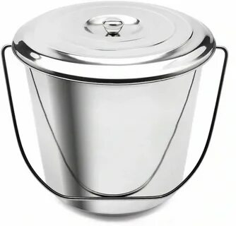 Ведро нержавейка  с крышкой  32см, 14л