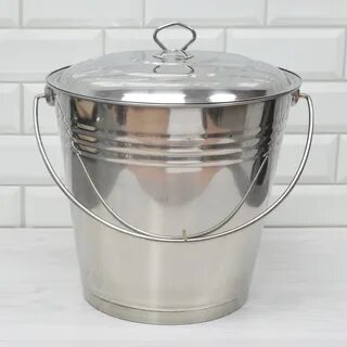 Ведро нержавейка с крышкой 24см, 6л