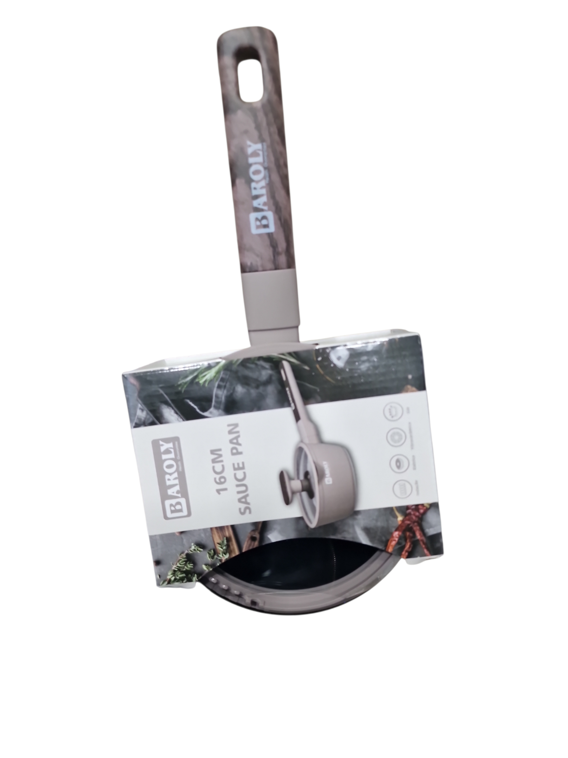 Сотейник индукционная с крышкой (BAROLY) антипригарные 1189-G-16см