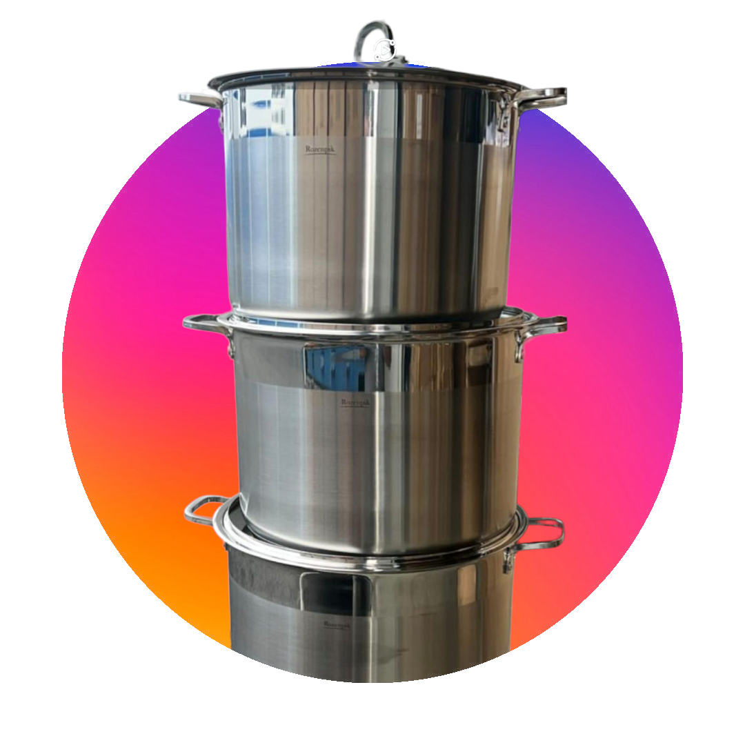 Набор кастрюль Rozenpik RP-2036,2037,2038  6 предметов,из нержавеющей стали 6л,8л,10л