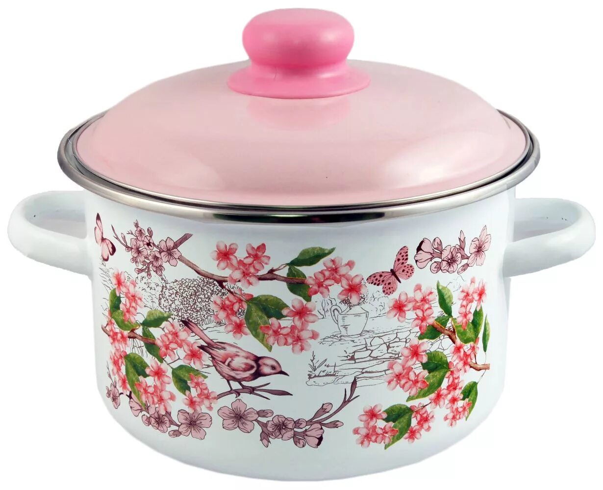 Кастрюля эмал цил  Apple Tree 2,0л ТМ Appetite