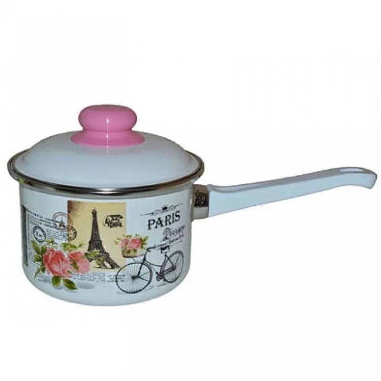 Ковш эмал 1,5л цил с/кр Париж ТМ Appetite