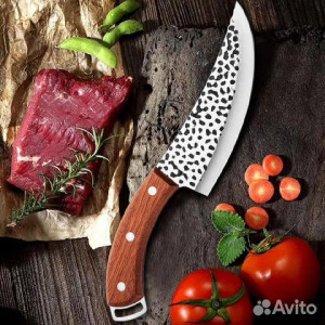 Сербский нож тяпка для мяса, кованный кухонный нож без отверст