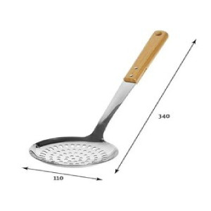 Шумовка прорез с деревянной ручкой лак