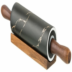 Скалка силиконовая чёрный,белый  мрамор