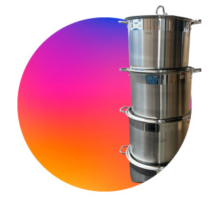 Набор кастрюль Rozenpik RP-2041,2042,2043,2044/ 8 предметов,из нержавеющей стали 18л,20л,23л,24л