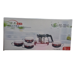 Набор стеклянный чайник 5pcs