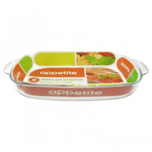 Форма стекл прям 28х18х5см/1,5л с руч ТМ Appetite
